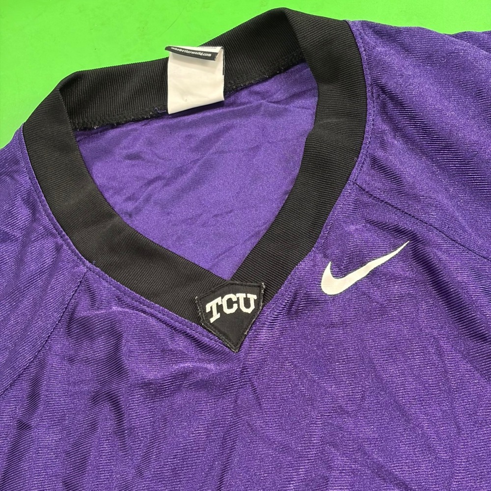 TCU Horned Frogs Nike Team Practice Football Jersey Mens XL Purple Mesh NCAA EUC
